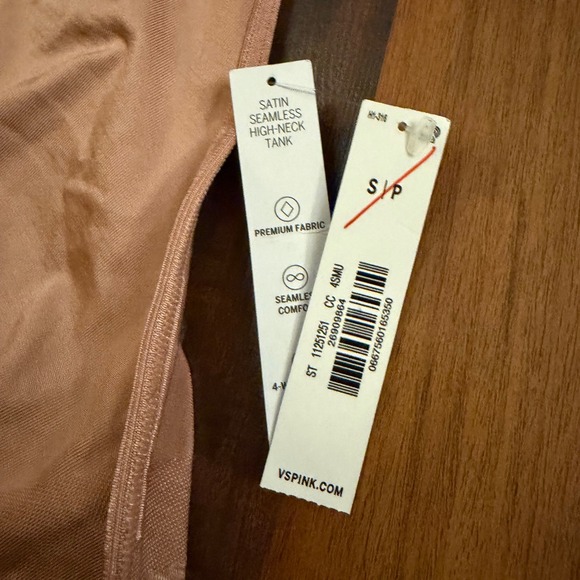 Victoria's Secret PINK Satin‎ Seamless High Neck Tank Bra S - Picture 4 of 8
